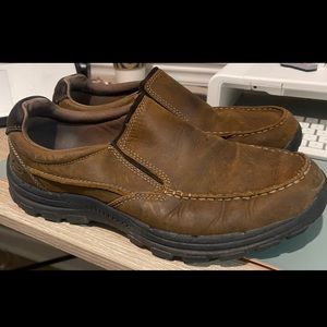 Skechers Brown Leather Slip Ons Mens 10.5